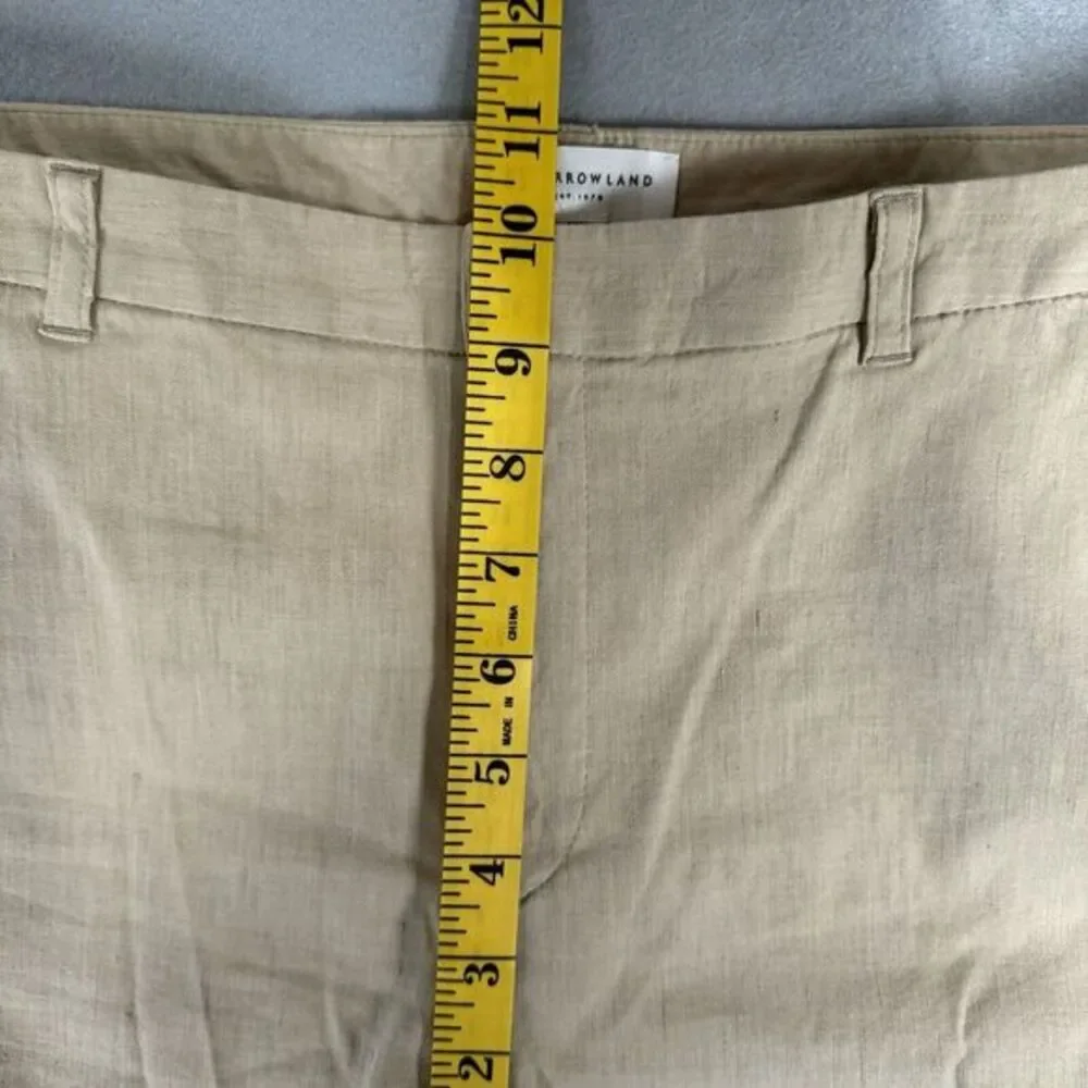 Tomorrowland High Rise Tapered Trousers Size 6 40 IT Tan Ankle Crop Linen Cotton